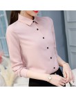 Kobieta Blusas wiosna jesień bluzka biuro Lady Slim różowe koszule damskie bluzki wypoczynek z długim rękawem bluzka w rozmiarze