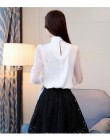 2019 nowa moda lato tunika kobiety bluzka koszule z długim rękawem Tie Bow szyfonu z golfem formalne kobiety białe czarne koszul