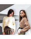 Koreański moda damska pełna rękaw kobiet sweter na drutach solidna O-Neck swetry i Jumper luźny sweter gorąca sprzedaż S80209Q