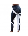 Hayoha Siatki Wzór Druku Legginsy fitness Legginsy Dla Kobiet Sporting Trening Legginsy Elastyczne Wąskie Czarne Białe Spodnie