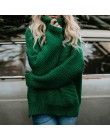 Na co dzień luźne jesień zima sweter z golfem kobiet Oversize stałe swetry z dzianiny ciepły sweter z długim rękawem sweter czar