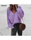 Casual sweter z dzianiny kobiet Streetwear V Neck z długim rękawem swetry luźne trwały płaszcz 2019 jesień zima moda damska swet
