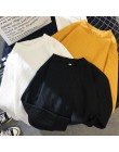 Sweter kobiet 2018 jesień zima nowy jednolity kolor bazowy sweter z długim rękawem O Neck moda luźne Harajuku wąski sweter kobie