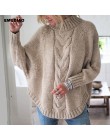 Sweter z golfem kobiet luźny pulower z dzianiny Jumper kobieta zima 2019 jesień Streetwear Plus rozmiar różowy Pull Femme Mujer 