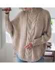 Sweter z golfem kobiet luźny pulower z dzianiny Jumper kobieta zima 2019 jesień Streetwear Plus rozmiar różowy Pull Femme Mujer 
