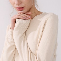 Kobiety knitting sweter z długimi rękawami zwinięte z dekoltem w kształcie litery "o" kołnierz kobiet krótki Casual solidna moda