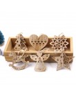 6 sztuk europejskie Hollow boże narodzenie płatki śniegu drewniane zawieszki ozdoby na ozdoba na choinkę dekoracje na przyjęcie 