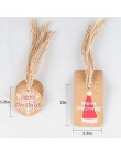 100 sztuk/partia wesołych wesołych świąt Kraft etykieta papierowa ozdoby dekoracje do domu partii Faovrs Xmas drzewa dekoracje p