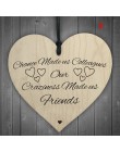 1Pc Xmas drewniane miłość boże narodzenie Chip wiszące prezent tablica wisiorek w kształcie serca w kształcie serca list przyjaź