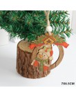 Nowy rok 2020 naturalne drewno boże narodzenie ozdoba drzewa drewniany naszyjnik Xmas prezent Noel boże narodzenie dekoracje do 