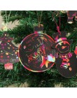 OurWarm 24 sztuk magia kolor Scratch ozdoby świąteczne uroczy papier wisiorki Xmas Tree dekoracje Kids Party Supplies