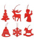 6 sztuk DIY białe i czerwone płatki śniegu boże narodzenie drewniane zawieszki ozdoby na boże narodzenie ozdoby choinkowe dekora