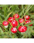 Vvsoo 12 sztuk/zestaw dekoracje świąteczne acje Mini czerwony grzyb kształt ozdoba miniaturowe roślin garnki wróżka dom wakacyjn