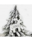 HUADODO 6 sztuk czerwony i biały drewniane drzewo Deer Snowman ozdoby świąteczne zawieszki ozdoby na boże narodzenie drzewo stro