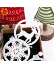 3 sztuk/partia srebrny biały Deer Snowflake drewniane zawieszki świąteczne dekoracje DIY drewniane ozdoby świąteczne ozdoby fest