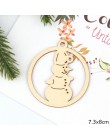 10 sztuk DIY naturalne płatki śniegu Deer kształt boże narodzenie drewniany Chip wiszące ozdoby zawieszki Xmas ozdoby dla dzieci