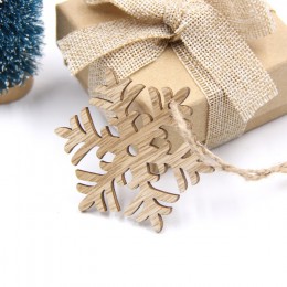 10 sztuk DIY boże narodzenie płatki śniegu i Deer & Tree drewniane zawieszki ozdoby dekoracje na przyjęcie świąteczne ozdoby cho
