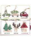 3 sztuk/partia Navidad boże narodzenie drzewo samochód Decor drewniane wiszące wisiorek Elk dekoracje na boże narodzenie dla dom