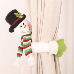 Piękny mikołaj Snowman kurtyna klamra świąteczne dekoracje dla domu nowy rok Party Decor tkaniny lalki dekoracja stołu lalki