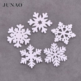 JUNAO 20 sztuk 35mm biały drewno płatki śniegu boże narodzenie dekoracje do domu Xmas ozdoby choinkowe zawieszki wiszące nowy ro