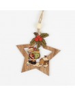 HUADODO 4 sztuk drewniane gwiazda ozdoby choinkowe zawieszki ozdoby na boże narodzenie Ornament dekoracyjny nowy rok dla dzieci 