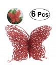 NICEXMAS 6 sztuk boże narodzenie motyl 3 "/8cm dekoracje na boże narodzenie boże narodzenie ozdoby choinkowe dekoracje weselne