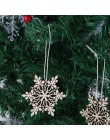 10 sztuk wesołych świąt płatek śniegu boże narodzenie drzewa wiszące drewniane ozdoby świąteczne dekoracje na boże narodzenie dl