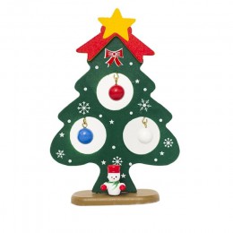 Mini choinka mała ozdoba malowane świąteczne drzewo Snowman zielone drewniane karty nowy rok świąteczne dekoracje świąteczne dla
