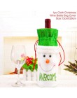 Wesołych świąt dekoracje świąteczne dla domu wina Santa Claus pokrowiec na termofor boże narodzenie wystrój stołu boże narodzeni