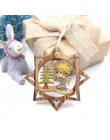 6 sztuk 6 style kreatywny gwiazda drewniany naszyjnik ozdoby DIY drewniane rzemiosło ozdoba na choinkę do dekoracje na przyjęcie