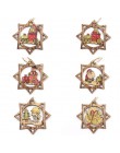 6 sztuk 6 style kreatywny gwiazda drewniany naszyjnik ozdoby DIY drewniane rzemiosło ozdoba na choinkę do dekoracje na przyjęcie