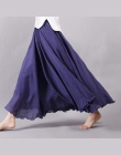 Sherhure 2018 Kobiety Pościel Bawełniana Długie Spódnice Pasie Plisowana Maxi Spódnice Plaża Boho Vintage Letnie Spódniczki Fald