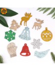 10 sztuk DIY boże narodzenie płatki śniegu i Deer & Tree drewniany naszyjnik ozdoby na boże narodzenie Xmas Tree ozdoby dla dzie