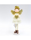 Boże narodzenie lalka stoi anioł Wings śliczne anioł Plush Doll świąteczne ścianie wystrój domu ozdoby wisiorek dzieci Xmas prez