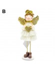 Boże narodzenie lalka stoi anioł Wings śliczne anioł Plush Doll świąteczne ścianie wystrój domu ozdoby wisiorek dzieci Xmas prez