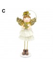 Boże narodzenie lalka stoi anioł Wings śliczne anioł Plush Doll świąteczne ścianie wystrój domu ozdoby wisiorek dzieci Xmas prez