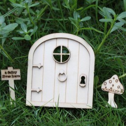 OurWarm 6 sztuk DIY drewniane wróżka Elf drzwi Craft zestaw boże narodzenie drzwi dekoracji w stylu Vintage miniaturowy bajkowy 