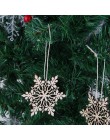 10 sztuk drewna płatek śniegu ozdoby rustykalne dekoracje na boże narodzenie dla domu Xmas drzewa wiszące Ornament Navidad Party