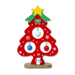 Boże narodzenie drzewo mały Ornament Mini malowane ozdoby choinkowe boże narodzenie drewniane karty nowy rok dekoracje dla domu