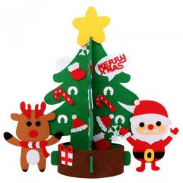 OurWarm Felt boże narodzenie drzewo z ozdoby 2019 maluch nowy rok zabawki DIY Craft sztuczne drzewo dekoracje na boże narodzenie
