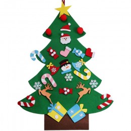 OurWarm Felt boże narodzenie drzewo Snowman Santa wiszące naklejki ozdoby dzieci rodzic zabawki nowy rok prezenty na boże narodz