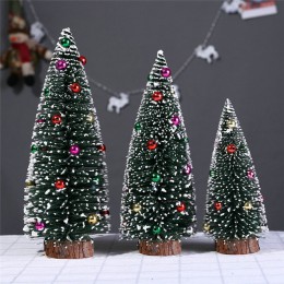 Mini boże narodzenie drzewo z drewnianą podstawą DIY rzemiosło domu tabeli Top Decor ozdoby świąteczne gorący bubel