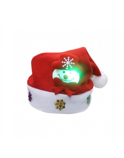 Gorące dzieci dorosłych LED boże narodzenie kapelusz święty mikołaj renifer Snowman Xmas prezenty Cap bonnet de noel adulte świę