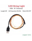 LED String lights 10M 5M 2M srebrny drut Garland Home boże narodzenie Wedding Party Decoration zasilany 5V akumulator USB bajki 