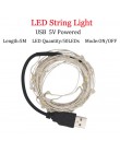 LED String lights 10M 5M 2M srebrny drut Garland Home boże narodzenie Wedding Party Decoration zasilany 5V akumulator USB bajki 