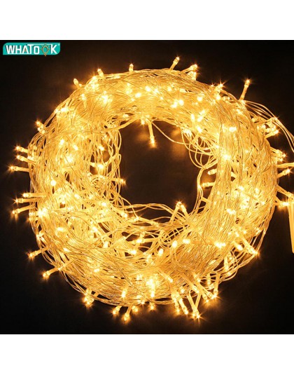 220V LED Fairy światła boże narodzenie na zewnątrz String światła Garland 10M 20M 30M 50M 100M wodoodporna wesele drzewo wakacje