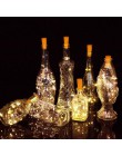 Ciąg led wina butelka z korkiem 20 LED lampki do butelek baterii korek na wesele boże narodzenie Halloween Bar Decor ciepłe biał