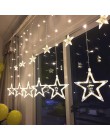 LED String światła Pentagram gwiazda kurtyna świetlna bajki ślub urodziny lampki świąteczne dekoracji wnętrz światła 220V IP44