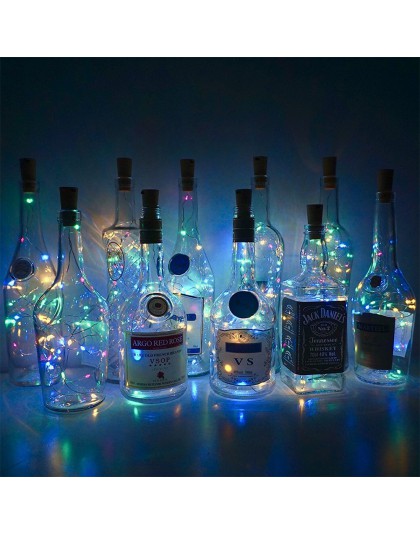20 LED słoik do wina lampki do butelek Cork zasilany z baterii gwiaździste DIY boże narodzenie ciąg światła na imprezę Halloween