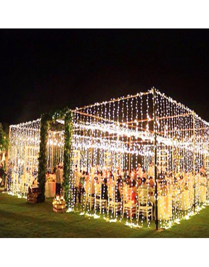 10 M x 3 M 1000 żarówki LED kurtyny ciąg boże narodzenie girlanda światła LED dekoracje ślubne Fairy Lights Holiday Party ogród 
